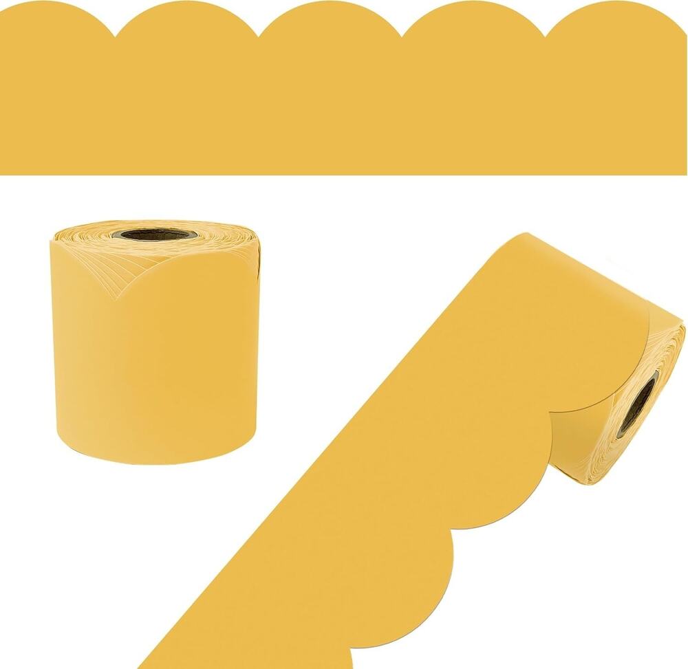 Carson Dellosa Yellow Bulletin Board Border Roll for Classroom Decor, 65Ft